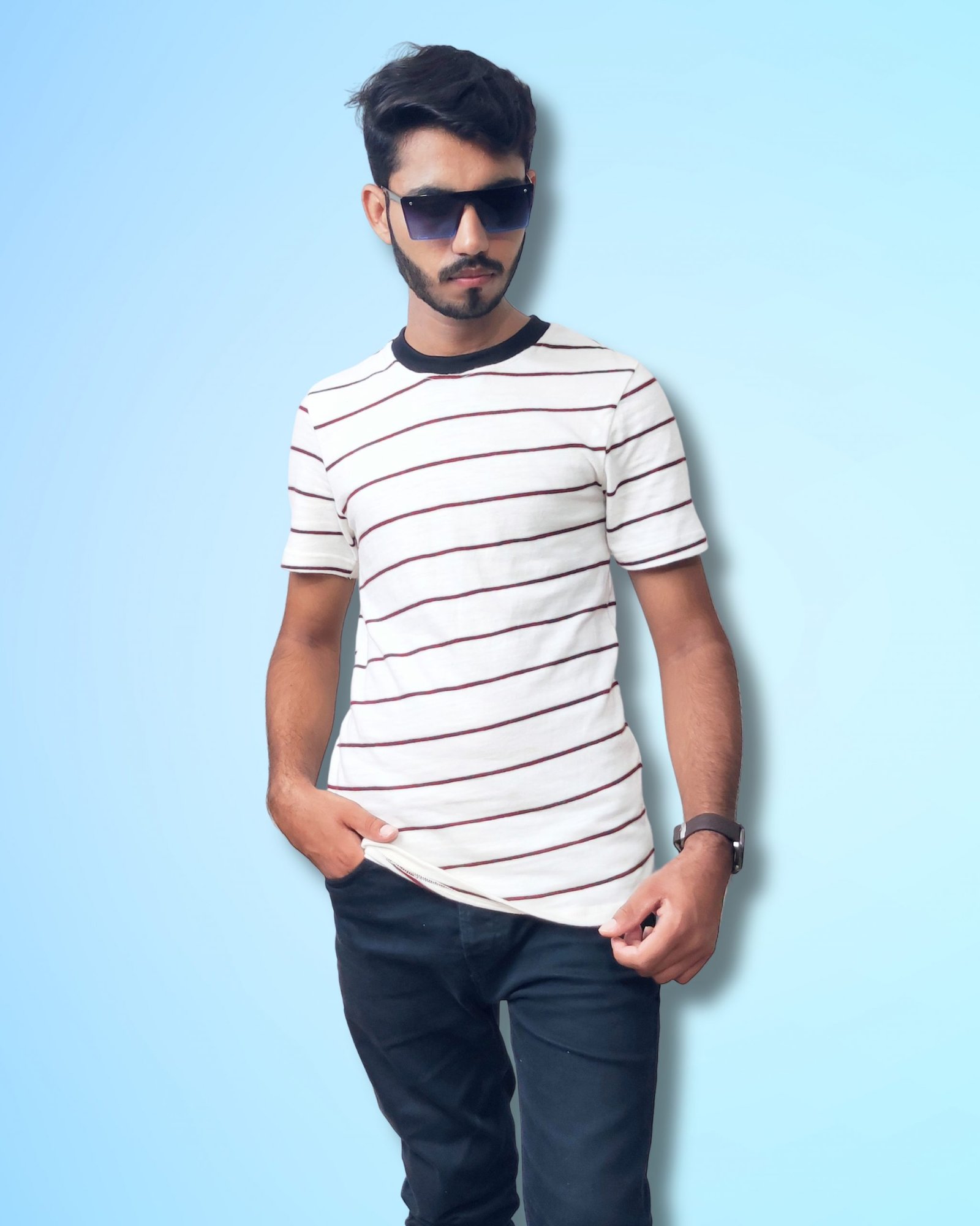 White striped T-shirt - Image 3